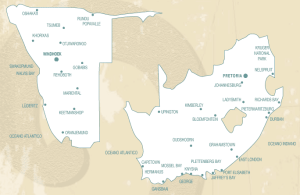 sud africa e namibia cartina